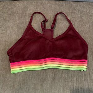 Victoria secret lightly lined rainbow elastic sports bra